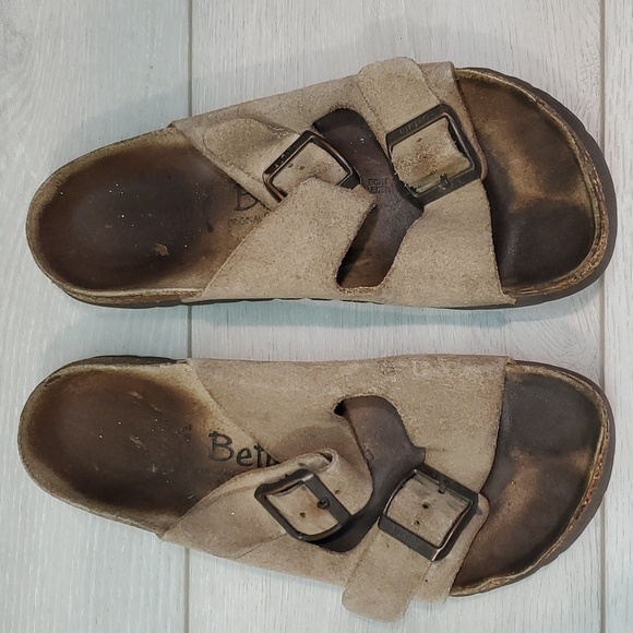 Birkenstock Betula Women Arizona Taupe Sandals Flats shoes sz 37/6 - Picture 3 of 12